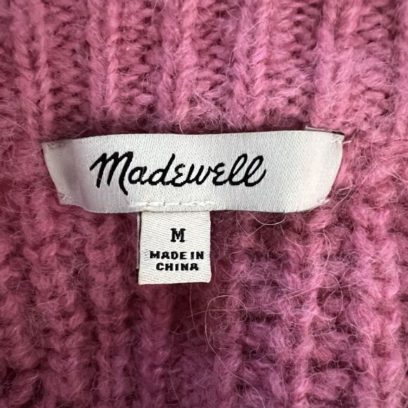 Madewell Sweater Womens Medium Pink Charley Pullover Alpaca Blend Cozy‎ Preppy - Picture 7 of 8